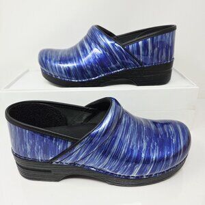 NEW Dansko Womens 42 US 11.5 Blue Water Patent Leather Professional Shoes Clogs
